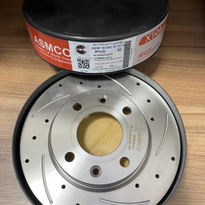 دیسک چرخ جلو سوراخ دار و شیار دار پژو ۲۰۶ تیپ۲ برند ASMCO
